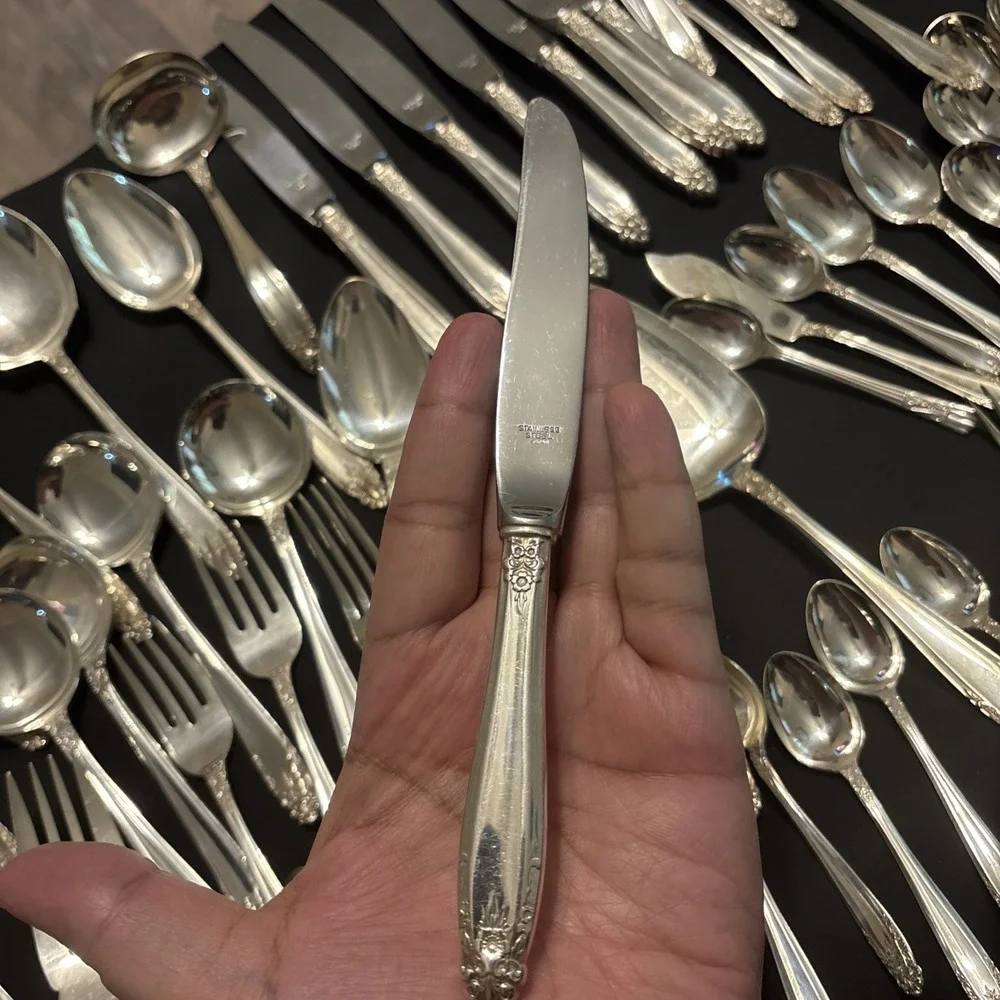Vintage Japan Eldan ELD15 Prelude 66 Pc Silverplate Flatware Set Service for 8